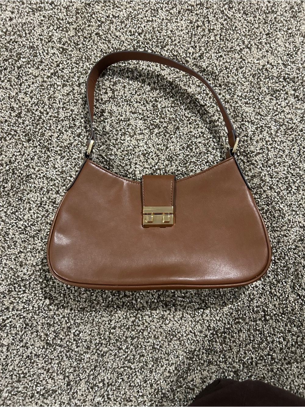 H&M Brown Shoulder Bag with Gold Hardware